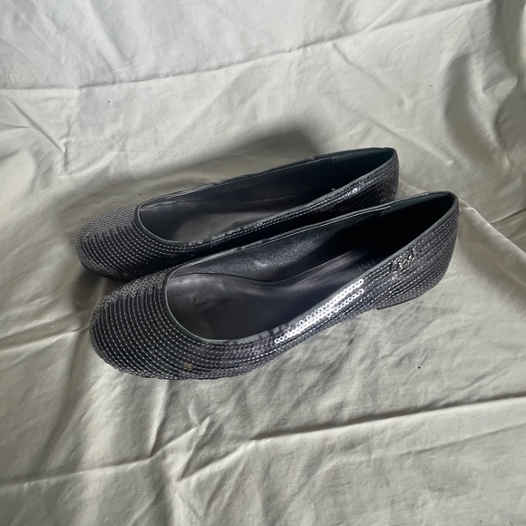 NEW coach shimmer sequinned ballet flats - dark grey - Picture 2 of 4